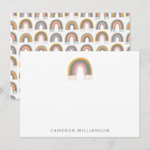 Cute Boho Rainbow Gepersonaliseerde Baby en Kinder Notitiekaartje