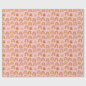 Cute Boho Rainbow Hearts Pattern in Pink Oranje Cadeaupapier (Vlak)