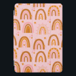 Cute Boho Rainbow Hearts Pattern in Pink Oranje iPad Pro Cover<br><div class="desc">Cute Boho Rainbow Hearts Pattern in Pink Oranje Tablet Hoesje</div>