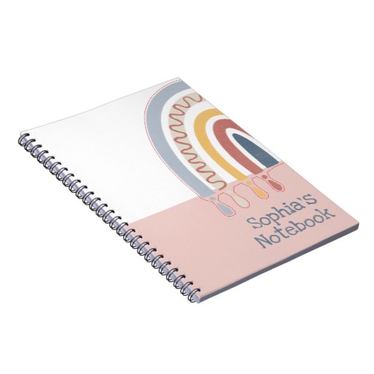 Cute Boho Rainbow Kantoor School Notitieboek (Rechterzijde)