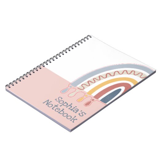 Cute Boho Rainbow Kantoor School Notitieboek (Linkerzijde)