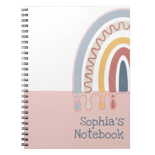 Cute Boho Rainbow Kantoor School Notitieboek (Voorkant)