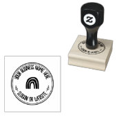 Cute Boho Rainbow Logo Custom Rubberstempel (Gestempeld)