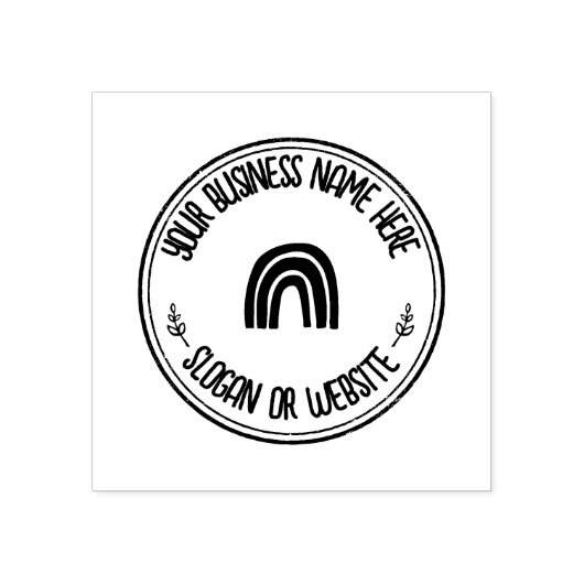 Cute Boho Rainbow Logo Custom Rubberstempel (Afrduk)