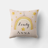 Cute Boho Rainbow met Gold Stars Kussen (Achterkant)