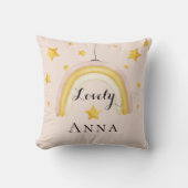 Cute Boho Rainbow met Gold Stars Kussen (Voorkant)