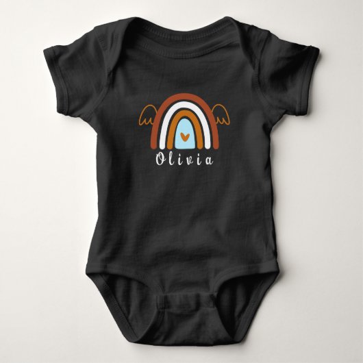 Cute Boho Rainbow met persoonlijke naam Romper (Voorkant)