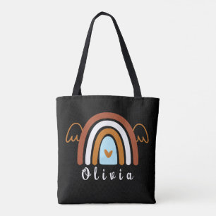 Cute Boho Rainbow met persoonlijke naam Tote Bag