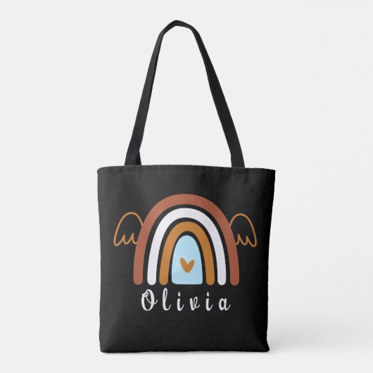 Cute Boho Rainbow met persoonlijke naam Tote Bag (Achterkant)
