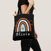 Cute Boho Rainbow met persoonlijke naam Tote Bag (Dichtbij)