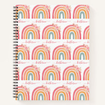 Cute Boho Rainbow met Waterverf Roze Florals