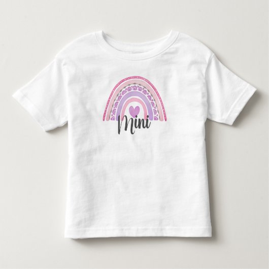 Cute Boho Rainbow Mini Script Matching Kinder Shirts (Voorkant)