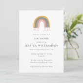 Cute Boho Rainbow Minimalist Baby shower Kaart (Staand voorkant)