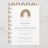 Cute Boho Rainbow Minimalist Baby shower Kaart (Voorkant / Achterkant)