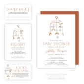 Cute Boho Rainbow Mobile Baby shower Invitation Kaart