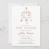 Cute Boho Rainbow Mobile Baby shower Invitation Kaart (Voorkant)