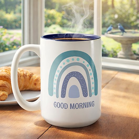 Cute Boho Rainbow Morning Coffee Mug Tweekleurige Koffiemok