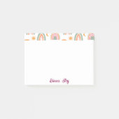 Cute Boho Rainbow Pattern Name Personalized Post-it® Notes (Voorkant)
