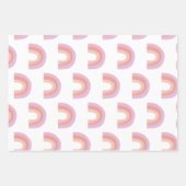 Cute Boho Rainbow Pattern Painting Coral Paars Inpakpapier Vel (Voorkant)