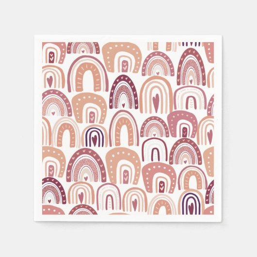 Cute Boho Rainbow Pattern Servet (Voorkant)