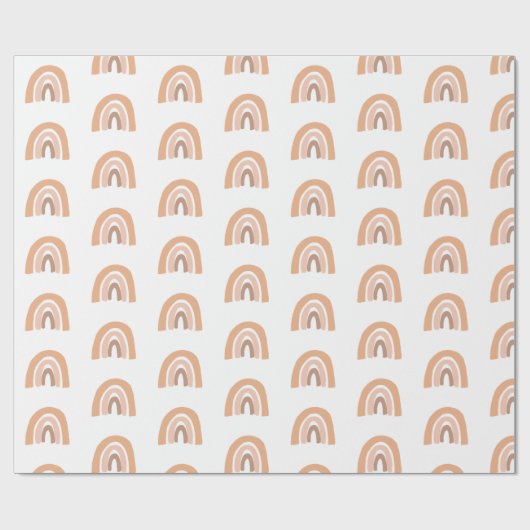 Cute Boho Rainbow Pink Pastel Cadeaupapier (Vlak)