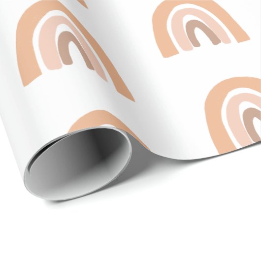 Cute Boho Rainbow Pink Pastel Cadeaupapier (Rol Hoek)