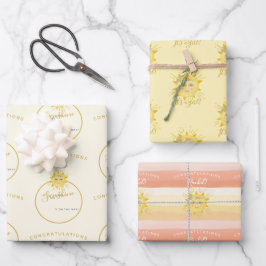 Cute Boho Rainbow Ray van Sunshine Baby shower Inpakpapier Vel