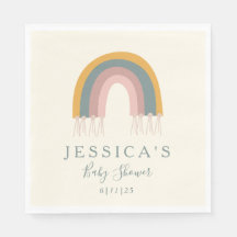 Cute Boho Rainbow Simple Baby shower Custom