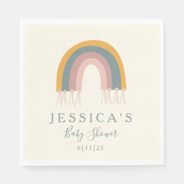Cute Boho Rainbow Simple Baby shower Custom Servet