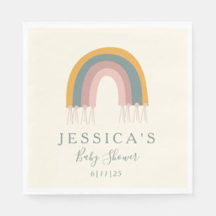 Cute Boho Rainbow Simple Baby shower Custom Servet