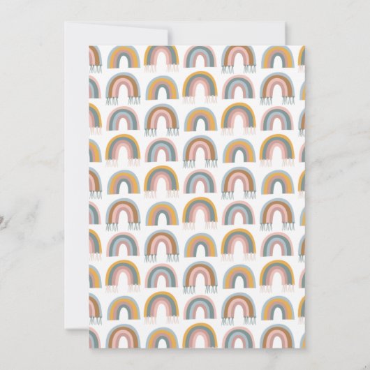 Cute Boho Rainbow Simple Baby shower Kaart (Achterkant)