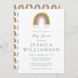 Cute Boho Rainbow Simple Baby shower Kaart