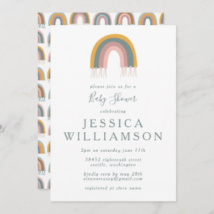 Cute Boho Rainbow Simple Baby shower Kaart