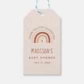 Cute Boho Rainbow Terracotta Baby shower Moon Star Cadeaulabel (Voorkant)