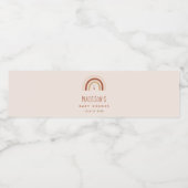 Cute Boho Rainbow Terracotta Baby shower Moon Star Waterfles Etiket (Enkel label)