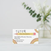 Cute Boho Rainbows-leraar Visitekaartje (Staand voorkant)