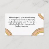 Cute Boho Rainbows-leraar Visitekaartje (Achterkant)