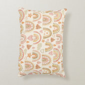 Cute Boho Rainbows Pattern Custom Monogram Name Accent Kussen (Achterkant (Verticaal))