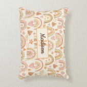 Cute Boho Rainbows Pattern Custom Monogram Name Accent Kussen (Voorkant(Verticaal))