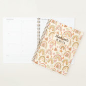 Cute Boho Rainbows Pattern Custom Name Planner (Display)
