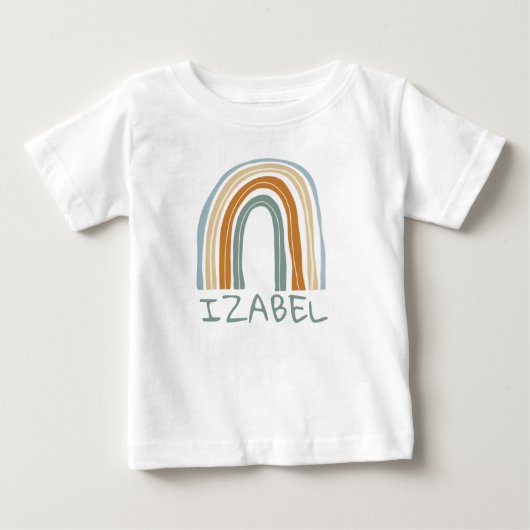 Cute boho regenboog baby top met eigen naam (Voorkant)