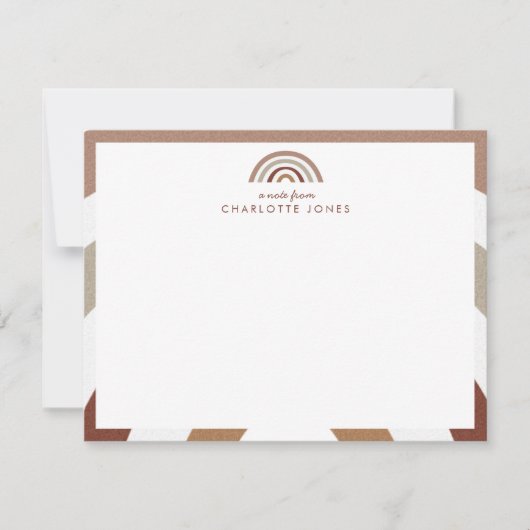 Cute Boho Regenboog Kinderen Briefpapier Notitiekaartje (Voorkant)