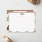 Cute Boho Regenboog Kinderen Briefpapier Notitiekaartje (Voorkant / Achterkant in situ)