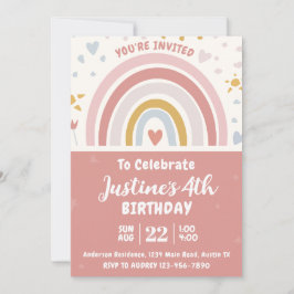 Cute Boho Regenboog Verjaardagsfeestje Kaart