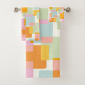 Cute Boho Retro Pastel Geometric Shape Art Bad Handdoek (Insitu)