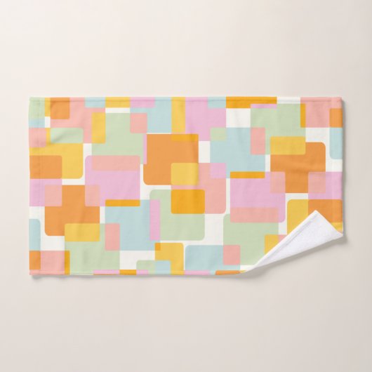 Cute Boho Retro Pastel Geometric Shape Art Bad Handdoek (Handdoek)
