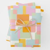 Cute Boho Retro Pastel Geometric Shape Art Inpakpapier Vel (In situ)
