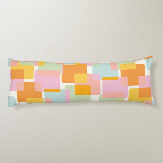 Cute Boho Retro Pastel Geometric Shape Art Lichaamskussen (Achterkant)