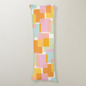 Cute Boho Retro Pastel Geometric Shape Art Lichaamskussen (Voorkant Verticaal)