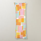 Cute Boho Retro Pastel Geometric Shape Art Lichaamskussen (Achterkant (Verticaal))